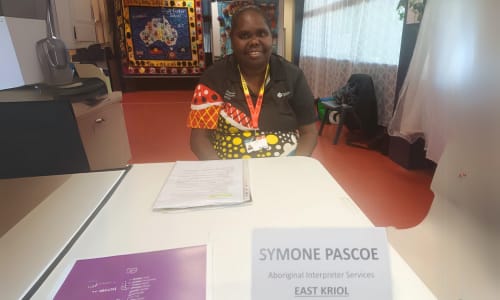 A photo of Symone Pascoe, an Eastside Kriol interpreter from Katherine, 